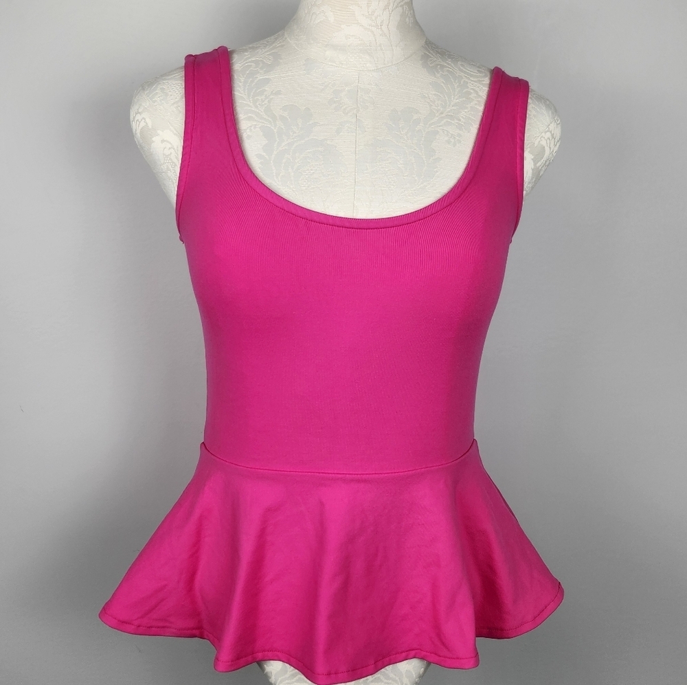 As Seen On Katherine Pierce Alternative Color Pink Bebe Peplum Top Size XS Y2K - Picture 3 of 10